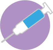 Syringe indicating hormone therapy injection