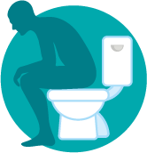 person sitting on the toilet