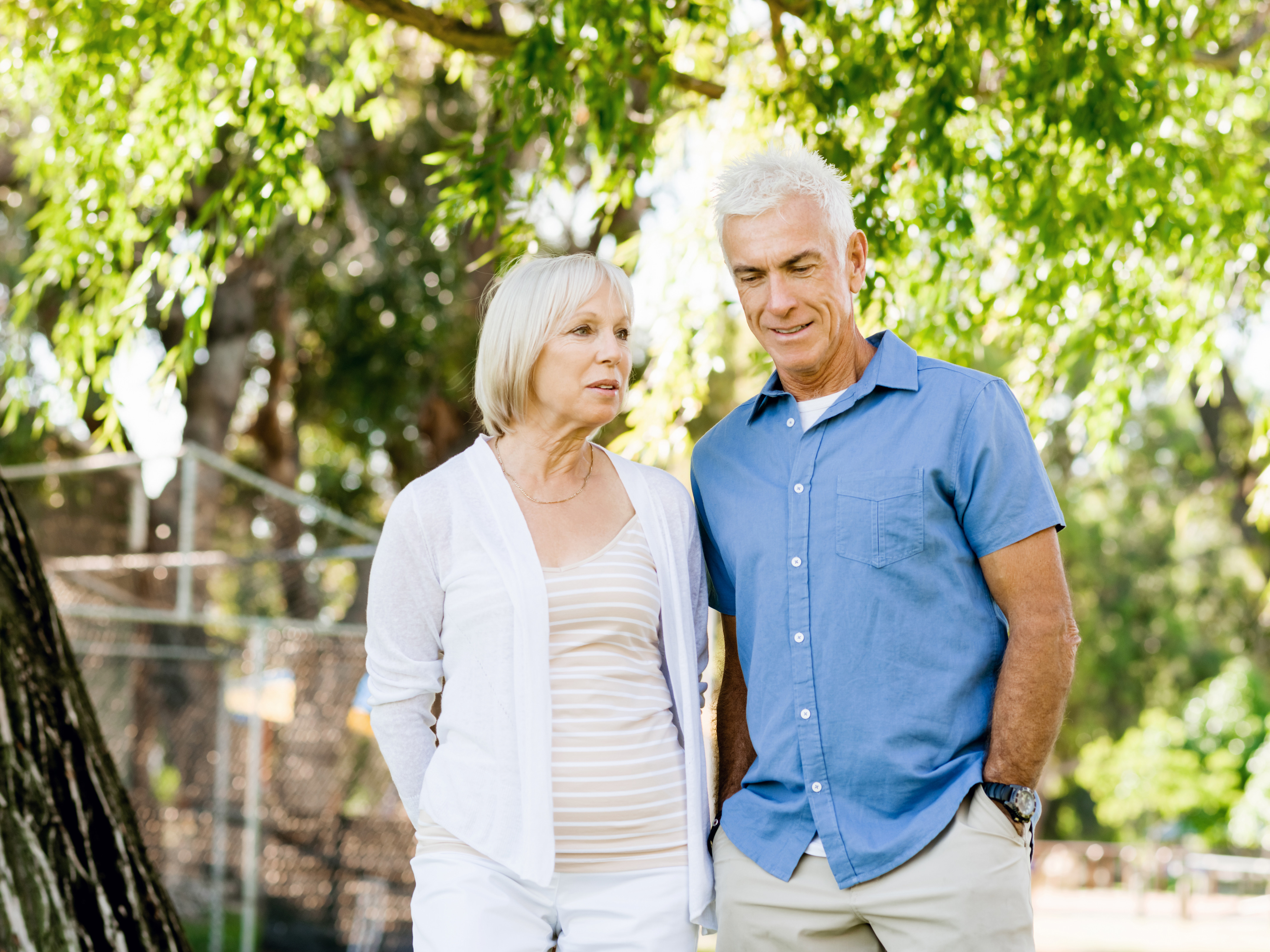 Couple walking in the park