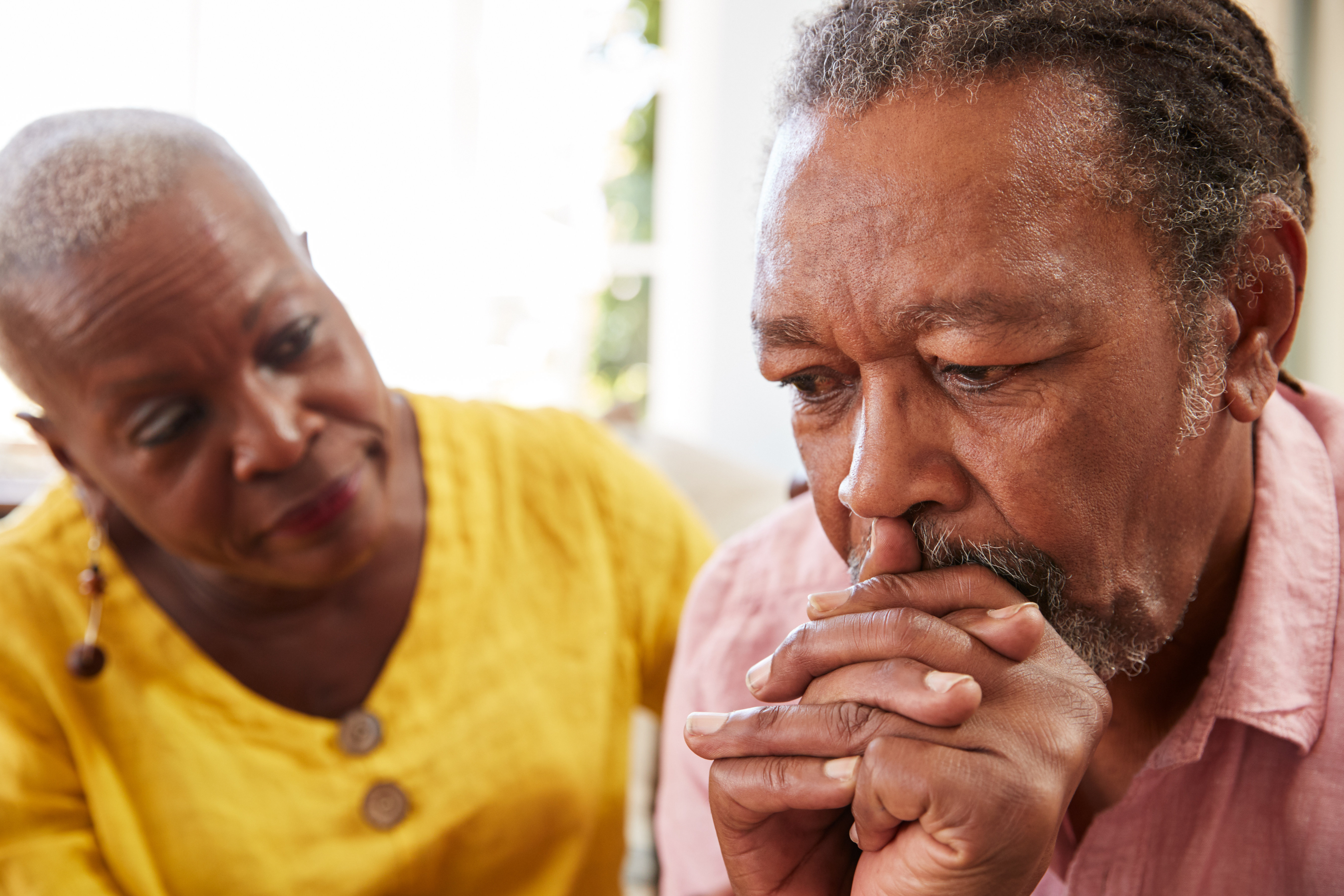 Woman supporting husband