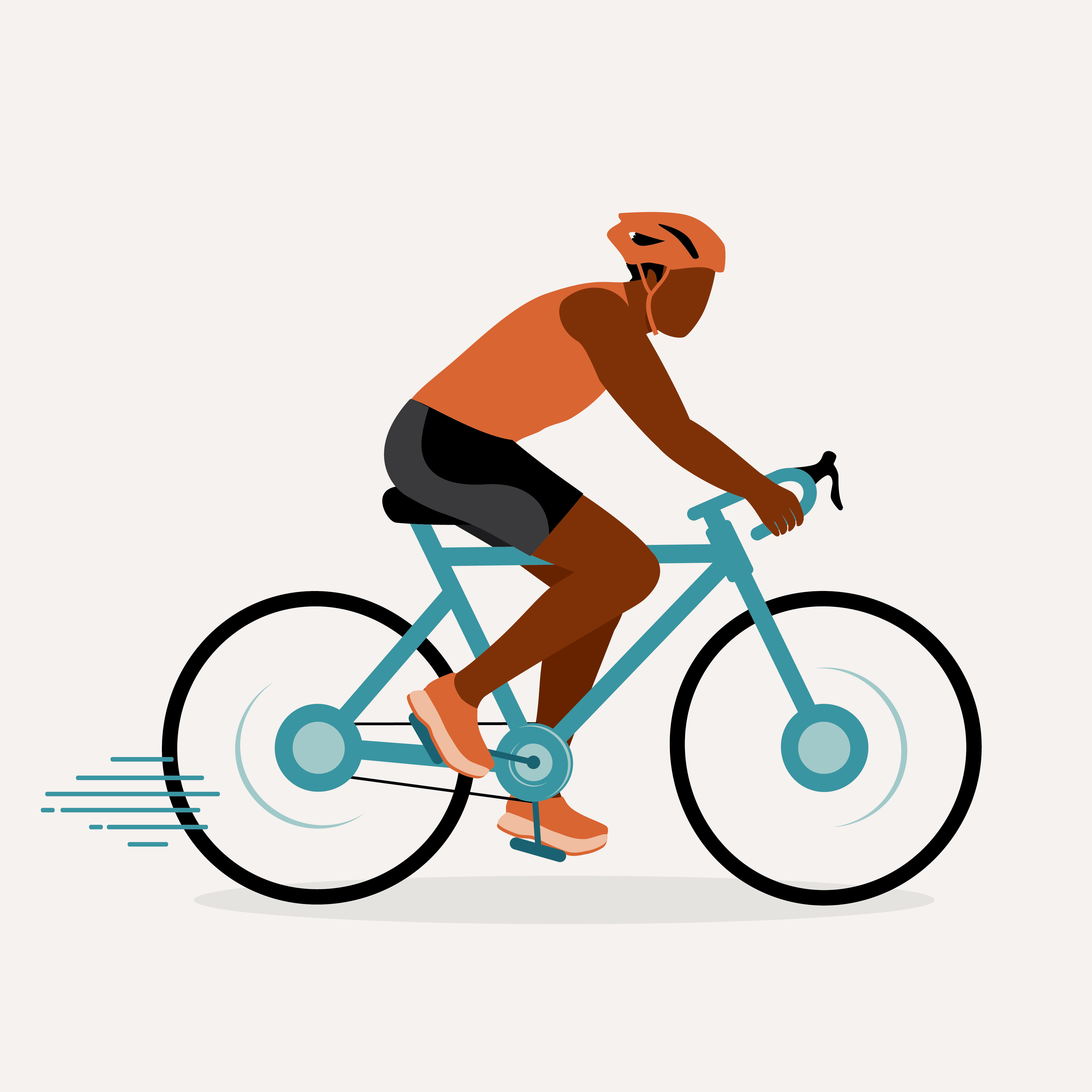 Black man cycling